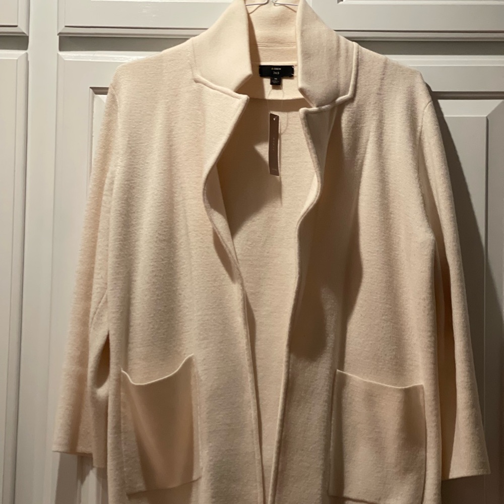 J.Crew 365 Sophie Sweater Blazer Cream Open Cardigan. Size M